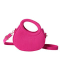 Modern Ribbed Half Moon Bag with Adjustable Crossbody Strap