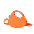 Modern Ribbed Half Moon Bag with Adjustable Crossbody Strap