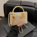 Luxury Mini Woven Handbag with Gold Chain Strap – Elegant Women’s Shoulder Bag